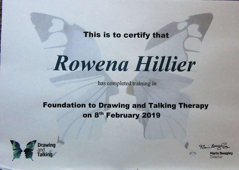 certificate for drawing and talking therapy